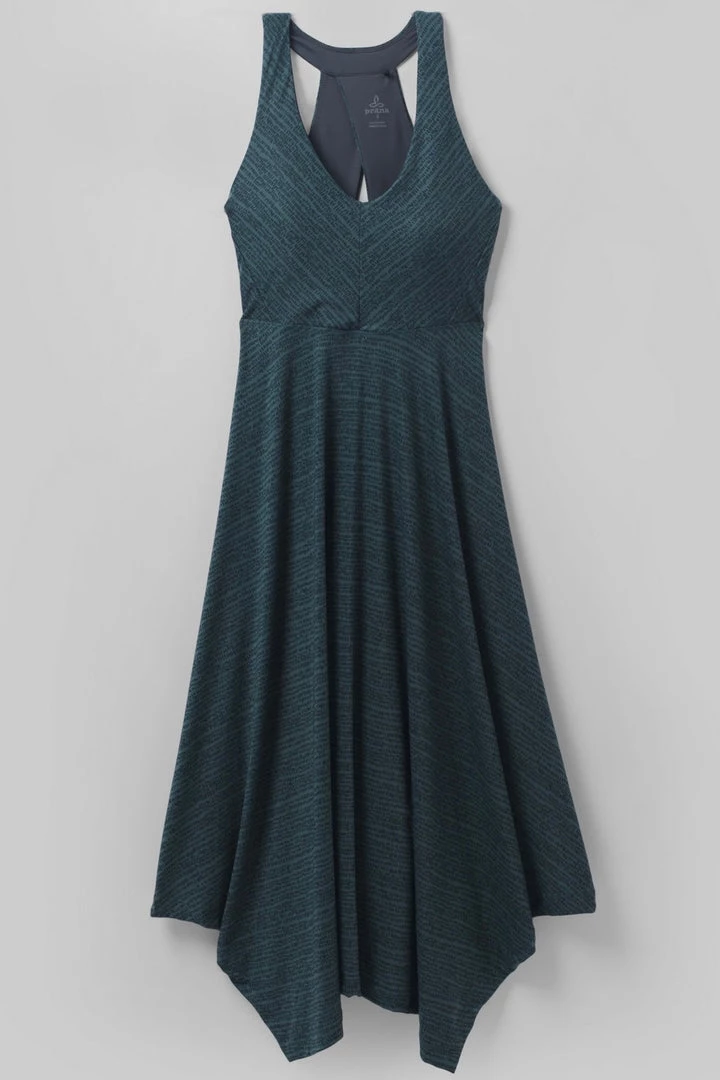 Prana Saxon Dress - Grey Blue Pebbles Women's 7 Prana Saxon Dress - Grey Blue Pebbles Women's