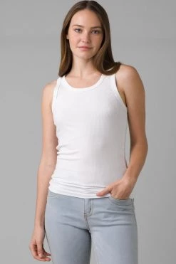 Prana Foundation Rib Tank - White Women's