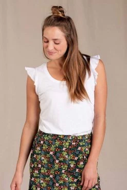 Toad & Co Rufflita Tee - White Women's