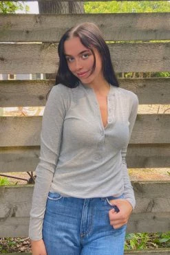 La Made Ava Crop Henley Women's Sale - 50% Off At Checkout