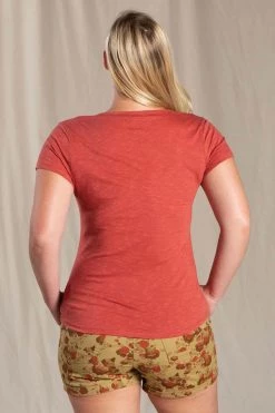 Toad & Co Women's Marley Short Sleeve V-Neck Tee - Brick