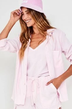 Bella Dahl Shirt Tail Button Down - Rose Petal Women's