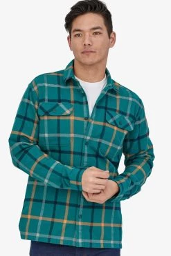 Patagonia M's MW Fjord Flannel Shirt - Brisk Dark Borealis Green