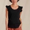 Toad & Co Women's Rufflita Tee - Black