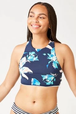 Carve Designs Women's Swim Sanitas Reversible Swim Top - Stargazer / Navy Stripe