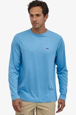 Patagonia Men's L/S Cap Cool Daily Fish Graphic Sun Shirt Small Fitz Roy Trout