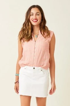 Carve Designs Reagan Top - Dark Azalea Harris Stripe Women's