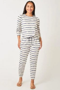 Carve Designs Chelsea Jogger - Navy Tie Dye Stripe