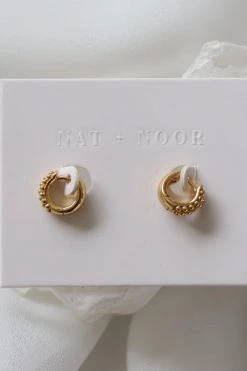 Nat And Noor Blossom Gold Huggie Hoops Jewelry