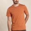 Toad & Co Men's Tempo Short Sleeve Crew Tee - Rust Stripe
