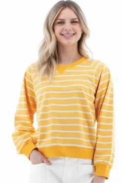 Aventura Savita Sweatshirt - Banana Stripe Women's