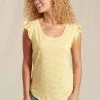 Toad & Co Women's Rufflita Tee - Lemon Stripe