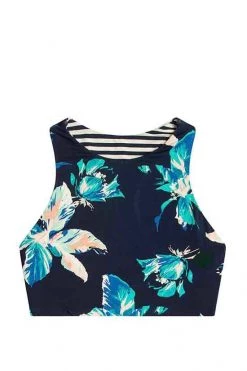 Carve Designs Women's Swim Sanitas Reversible Swim Top - Stargazer / Navy Stripe