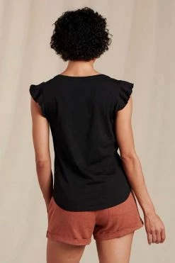 Toad & Co Women's Rufflita Tee - Black