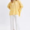 Mer Sea Catalina Slub Tee - Canary Yellow & White Stripes