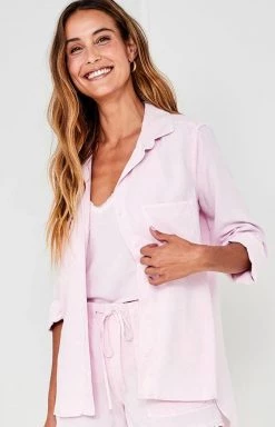 Bella Dahl Shirt Tail Button Down - Rose Petal Women's