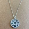 Athena Designs Jewelry Sterling Silver Nature Inspired Necklace: Silver Disk Moon + Sun