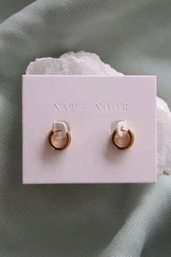 Nat And Noor Terrra Gold Huggie Hoops
