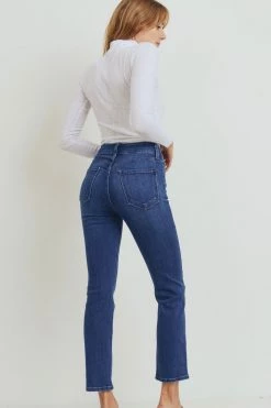 Just Black The Double Button Straight Jeans Women's