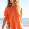 Mer Sea Women's Catalina Slub Tee - Bright Orange