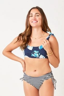 Carve Designs Mustique Reversible Swim Bottom - Stargazer / Navy Stripe Women's Swim