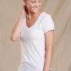 Toad & Co Women's Marley Short Sleeve V-Neck Tee - White