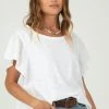 Dylan Women's Slub Cotton Kira Ruffled Tee