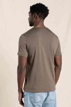 Toad & Co Men's Tempo Short Sleeve Crew Tee - Fir Stripe