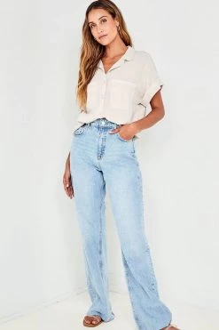 Bella Dahl Slouchy Short Sleeve Button Down - Soft Daisy Women's