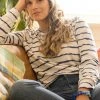 Carve Designs Naomi Sweatshirt - Navy Tie Dye Stripe Women's