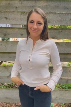 La Made Ava Crop Henley Women's Sale - 50% Off At Checkout