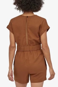 Patagonia Women's Organic Cotton Gauze Romper Brown Women's Sale - 50% Off At Checkout