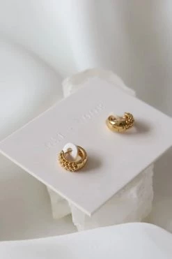 Nat And Noor Blossom Gold Huggie Hoops Jewelry