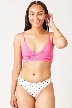 Carve Designs St. Barth Reversible Swim Bottom - Botanical / Cloud Polka Dot