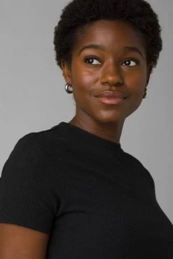 Prana Foundation Rib Tee - Black Heather Women's