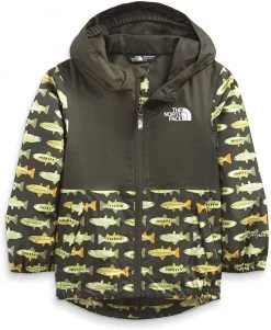 The North Face Toddler Zipline Rain Jacket - New Taupe Green Fly Reel Print