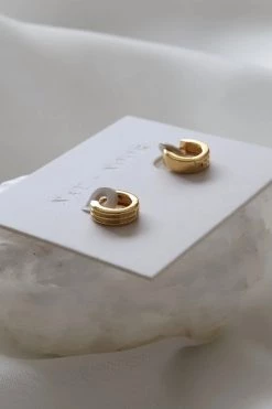 Nat And Noor Adia Gold Huggie Hoops