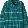 Patagonia M's MW Fjord Flannel Shirt - Brisk Dark Borealis Green