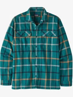 Patagonia M's MW Fjord Flannel Shirt - Brisk Dark Borealis Green