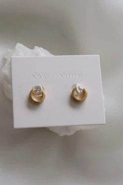 Nat And Noor Adia Gold Huggie Hoops