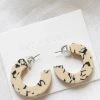 Nat And Noor Ray In Marble Semi Hoop Earrings Jewelry