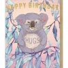 Base Camp: Bring It Home Papaya 5x7 Greeting Card "Happy Koala" Birthday