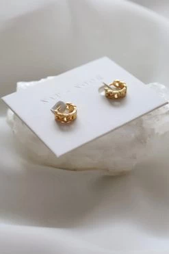 Nat And Noor Jewelry Lien Gold Huggie Hoops