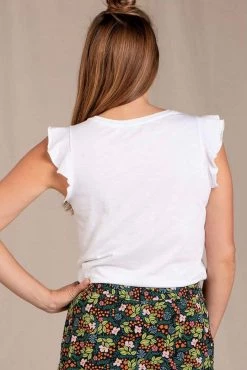 Toad & Co Rufflita Tee - White Women's