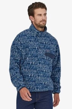 Patagonia M LW Synchilla Snap-T Pullover- Near The Pier: Stone Blue Men's