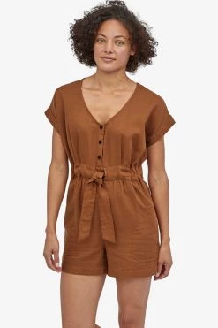 Patagonia Women's Organic Cotton Gauze Romper Brown Women's Sale - 50% Off At Checkout
