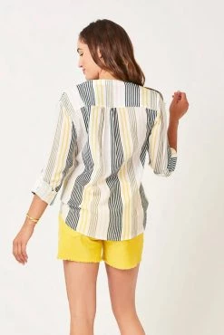Carve Designs Women's Dylan Gauze Shirt - Multistripe