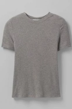 Prana Foundation Rib Tee - Heather Grey