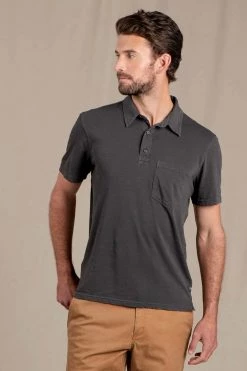 Toad & Co Primo Short Sleeve Polo - Soot Men's