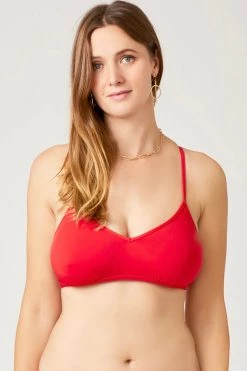 Carve Designs Stinson Swim Top - Hot Red Women's Swim